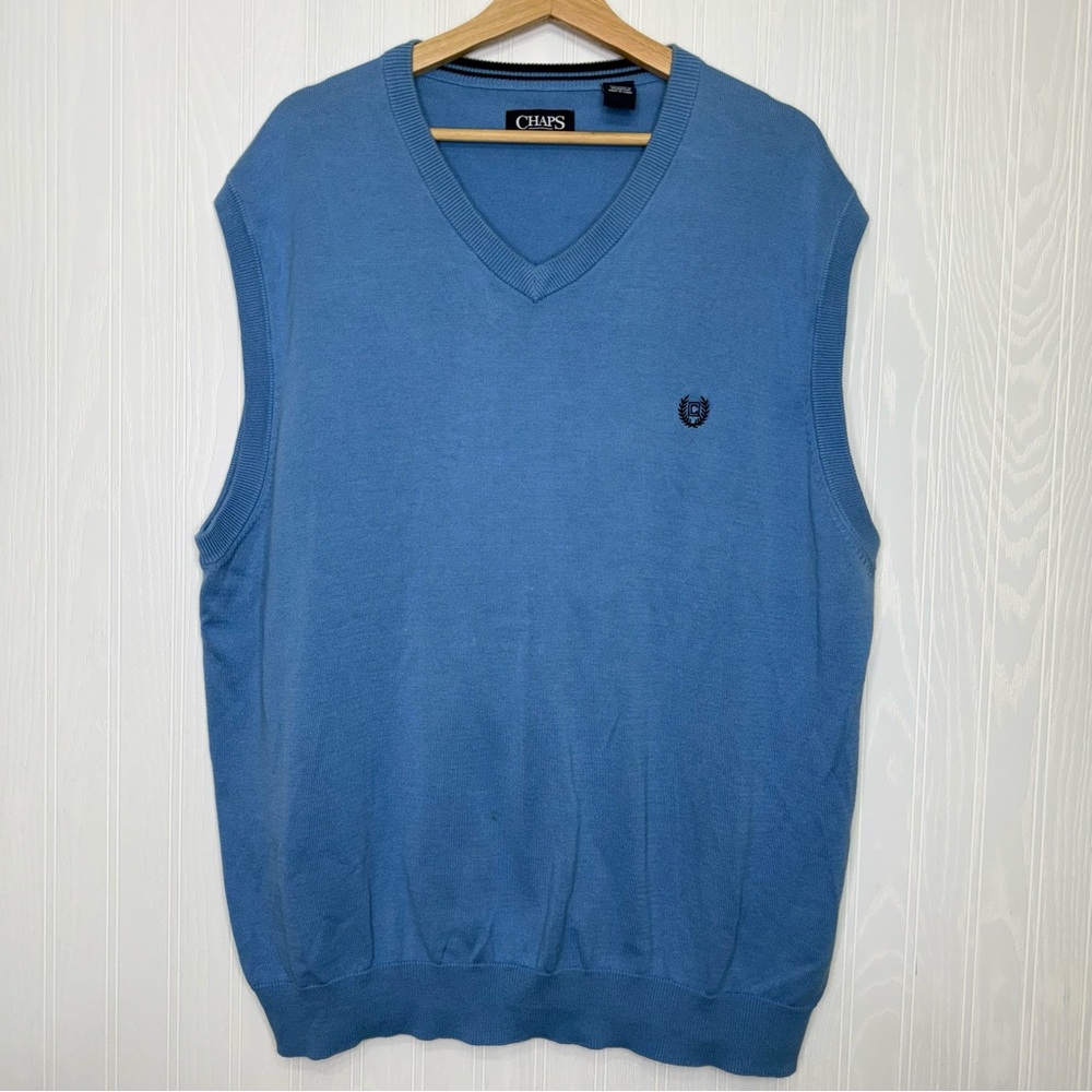 Chaps Golf Blue V-neck sweater vest size XXL